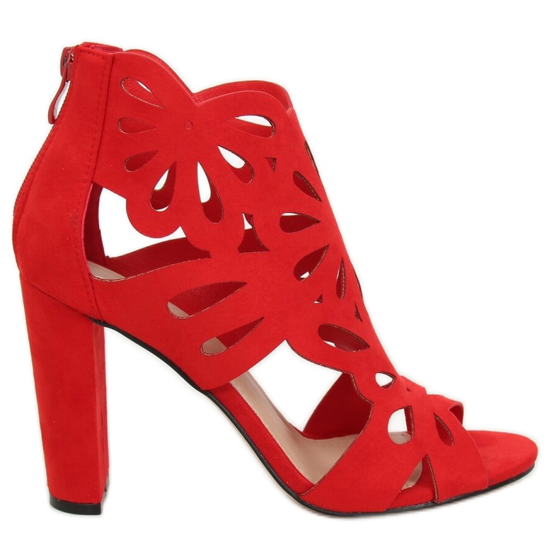 Röda openwork-stövlar AT-0657-L Röd