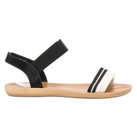 SHELOVET Platta sandaler med elastiskt band svart