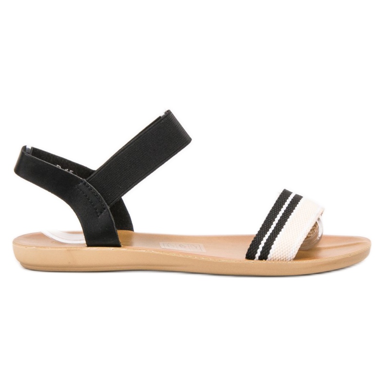 SHELOVET Platta sandaler med elastiskt band svart