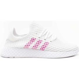 Adidas Deerupt Runner J 608 Skor Vit Shock Pink Core Black