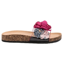 Super Me Tofflor Med Blommor purpur mångfärgad