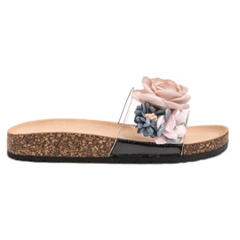 Super Me Tofflor Med Blommor brun mångfärgad