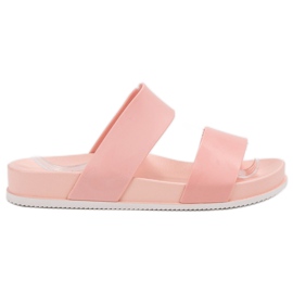 Laura Mode Rosa tofflor i gummi