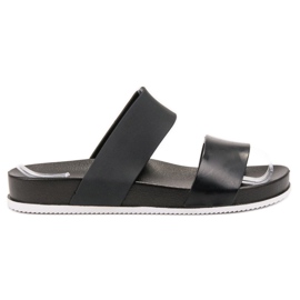 Laura Mode Svarta gummi tofflor