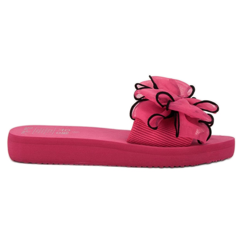 Best Shoes Skum tofflor med rosett rosa
