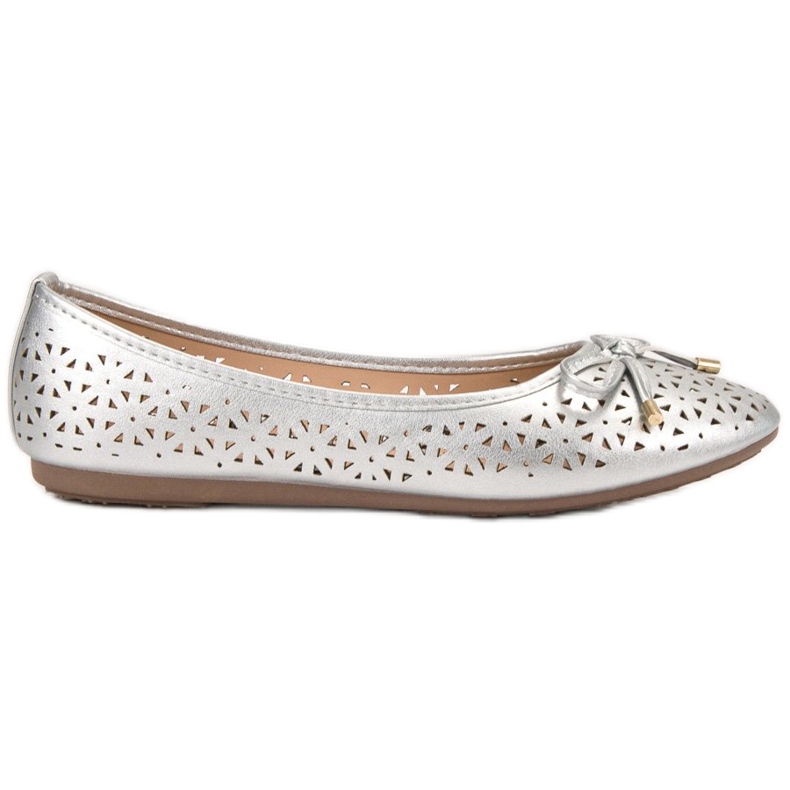 Renda Silver Openwork Ballerinas grå