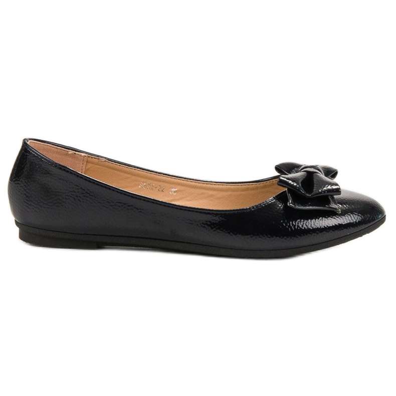 Comer Lackerade Ballerinor Med En Rosett marinblå blå