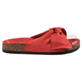 Diamantique Tofflor Med Rosett röd