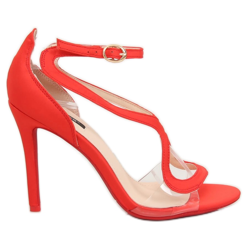 Röda sandaler på hög klack 1442 Röd