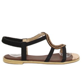 Asymmetriska svarta sandaler GD4157 Svart