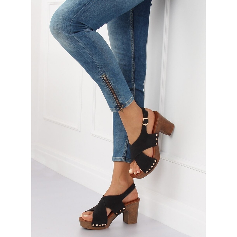 Black Sandals ala sätter ihop svart D-131 Black II-GAT