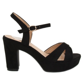 Svarta svarta sandaler JC15017 Svart
