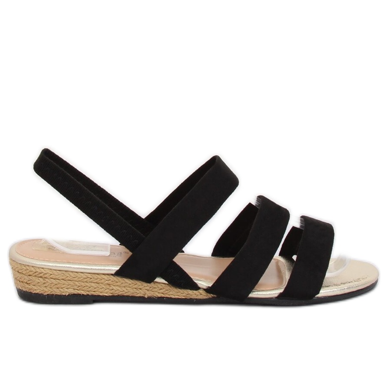 Svart SM007 Svarta espadrillessandaler