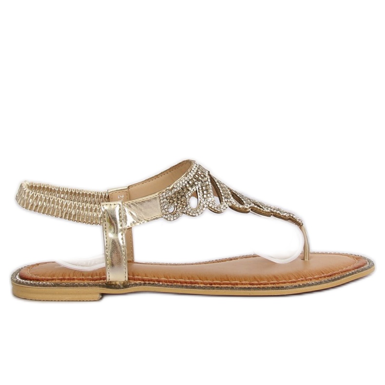 Flip-flops med stenar ZY172 L.GOLD gyllene
