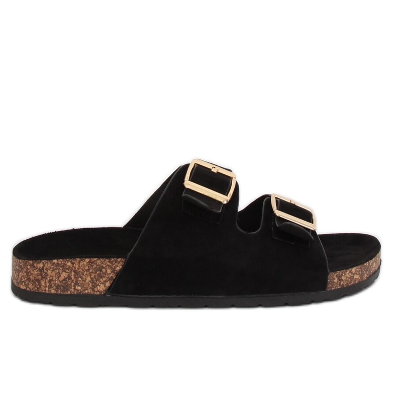 Svarta kvinnors svarta tofflor 6105 Svart