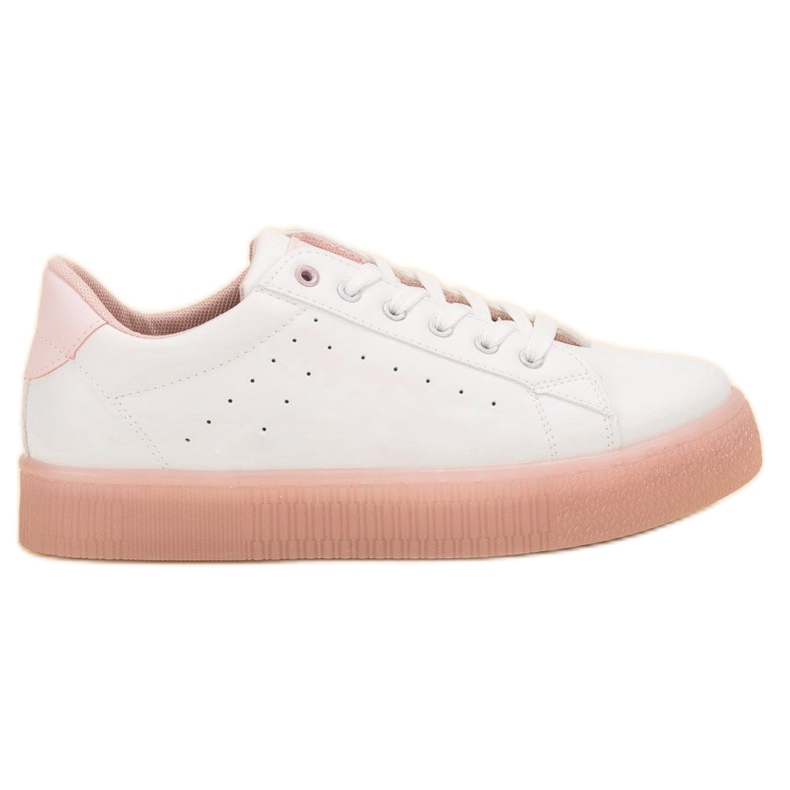 SHELOVET Snörade sportskor vit