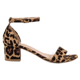 SHELOVET Klassiska fläckiga sandaler brun