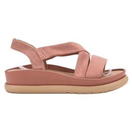 SHELOVET Slip-on sandaler på plattformen rosa
