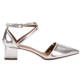 SHELOVET Silverpumpar grå