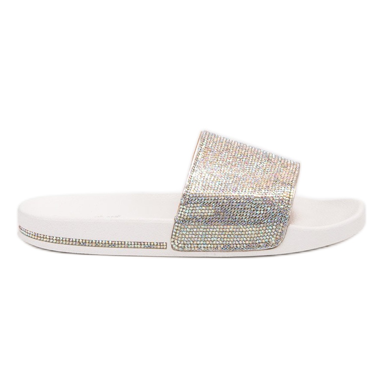 Sweet Shoes Tofflor Med Kristaller vit grå