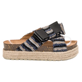 Vices Textil tofflor på plattformen svart