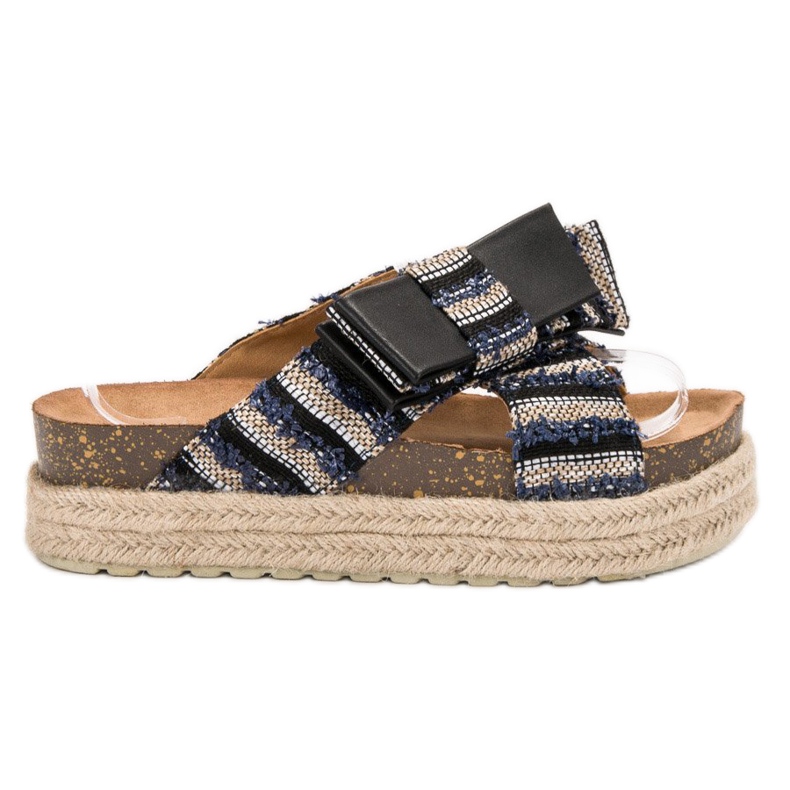 Vices Textil tofflor på plattformen svart