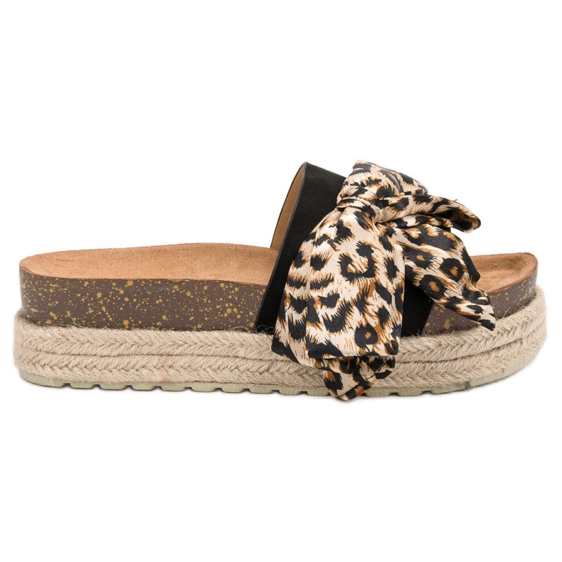 Vices Fashionabla djurtrycktofflor svart