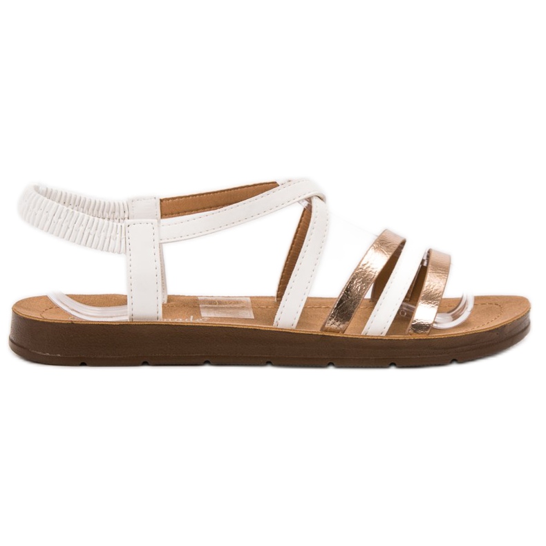 Super Mode Trendiga slip-on sandaler vit