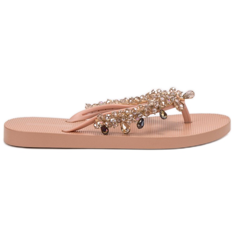 SHELOVET Gummi flip-flops med prydnader gul