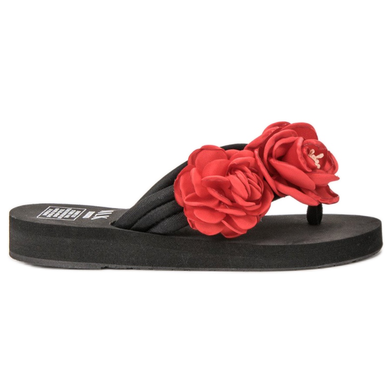 SHELOVET Lätta flip-flops med blommor svart