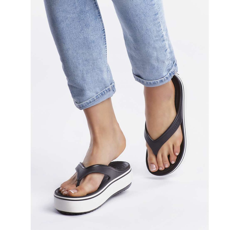 Crocs Crocband Platform Flip 066 Svartvit mångfärgad