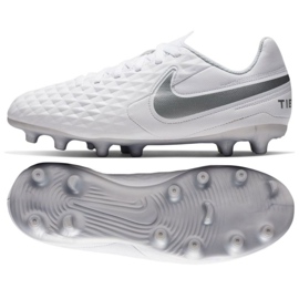 Nike Tiempo Legend 8 Club FG / MG Jr AT5881-100 fotbollsskor mångfärgad vit