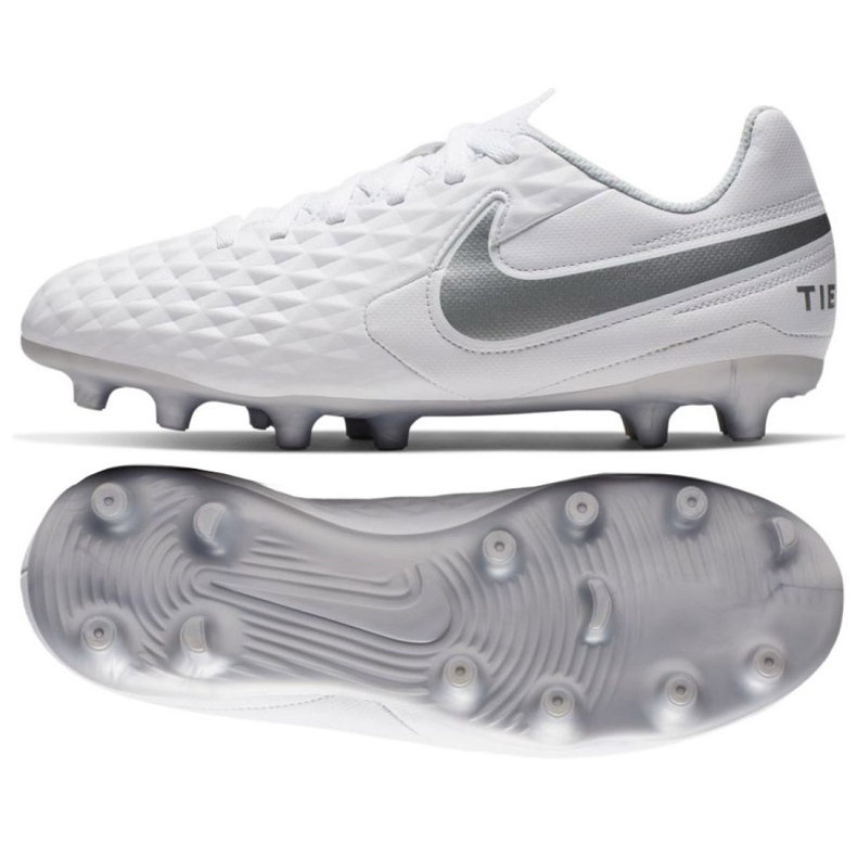 Nike Tiempo Legend 8 Club FG / MG Jr AT5881-100 fotbollsskor mångfärgad vit