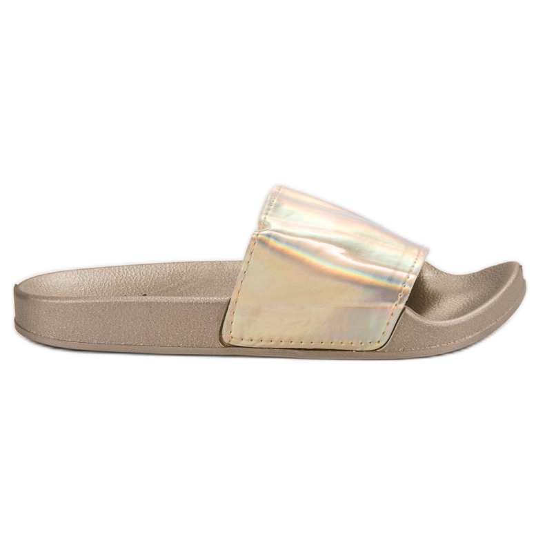 Small Swan Trendiga gyllene tofflor beige