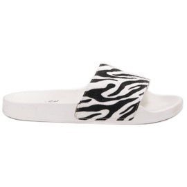 SHELOVET Mocka sport tofflor vit svart