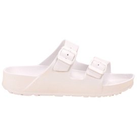 SHELOVET Lätta tofflor med spänne vit