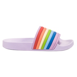 Sweet Shoes Färgglada flipflops i gummi purpur mångfärgad