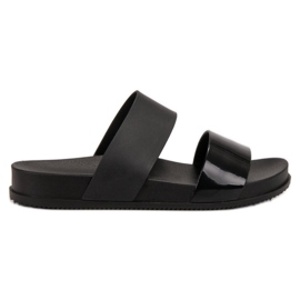 SHELOVET Moderiktiga tofflor i gummi svart