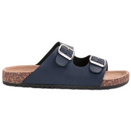 Seastar Marinblå tofflor med spänne