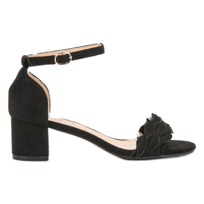 SHELOVET Klassiska sandaler med krage svart