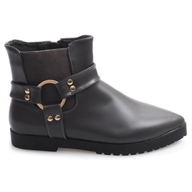 Varma eleganta stövlar med spänne HW14 grå