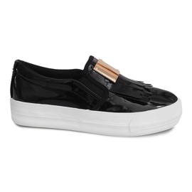Lackade sneakers On Wedge S-1 Black svart