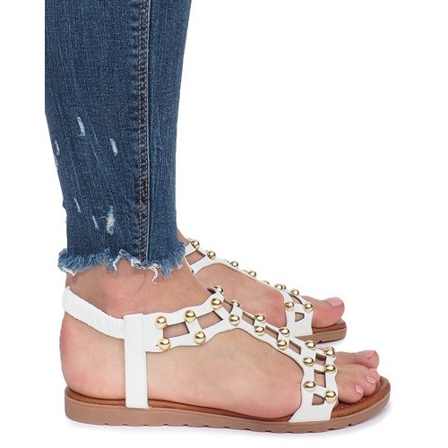 Sommar vita platta sandaler