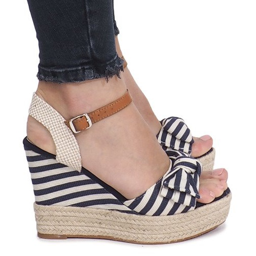 Sailor wedge sandaler med Blue Sea -espadriller blå
