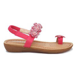 Pink Diamond Flower sandaler med blommor rosa