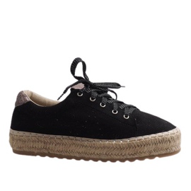 Svarta BB01P -snörda espadriller