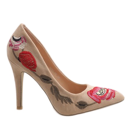 Beige mocka klackar 9053-14