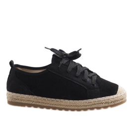 Svart BB02P snörda espadriller