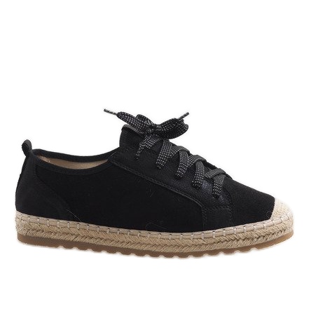 Svart BB02P snörda espadriller
