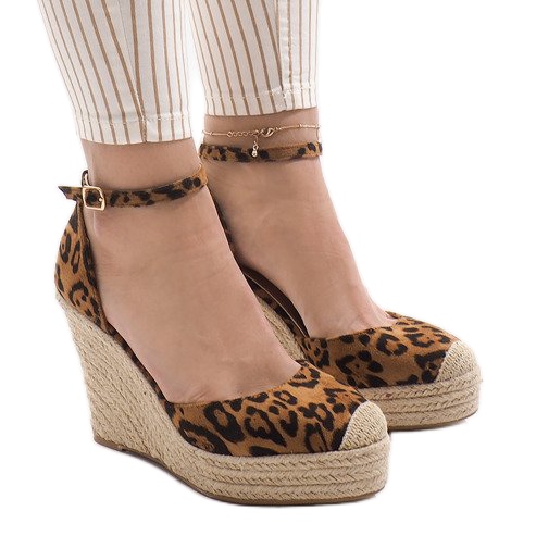 Leopard kil sandaler espadrilles GOM1 mångfärgad